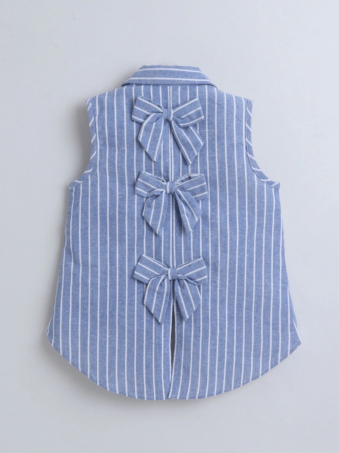Striped Cotton Blend High-Low Top 3