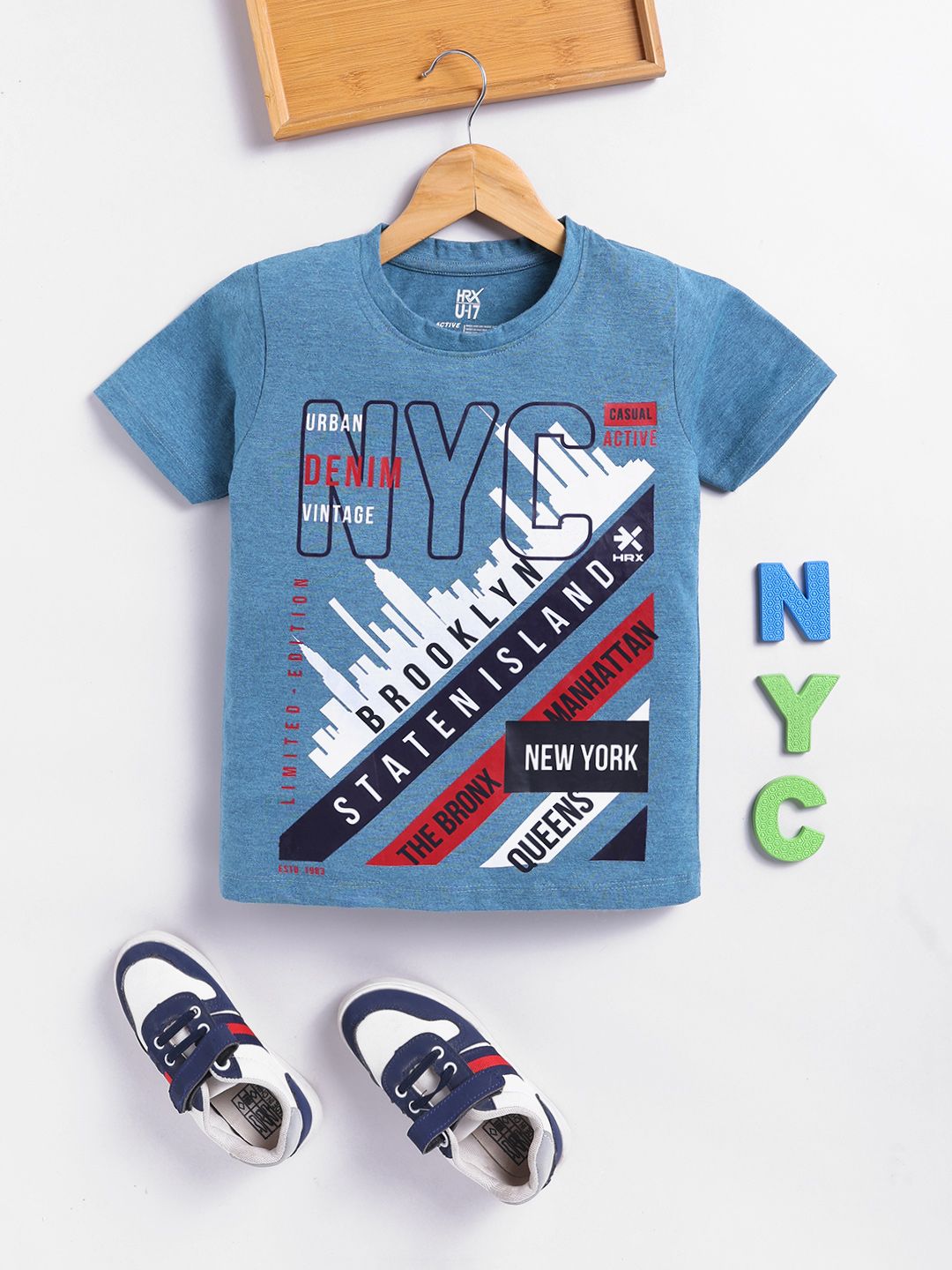 HRX by Hrithik Roshan Boys U17 Typography Printed T-shirt