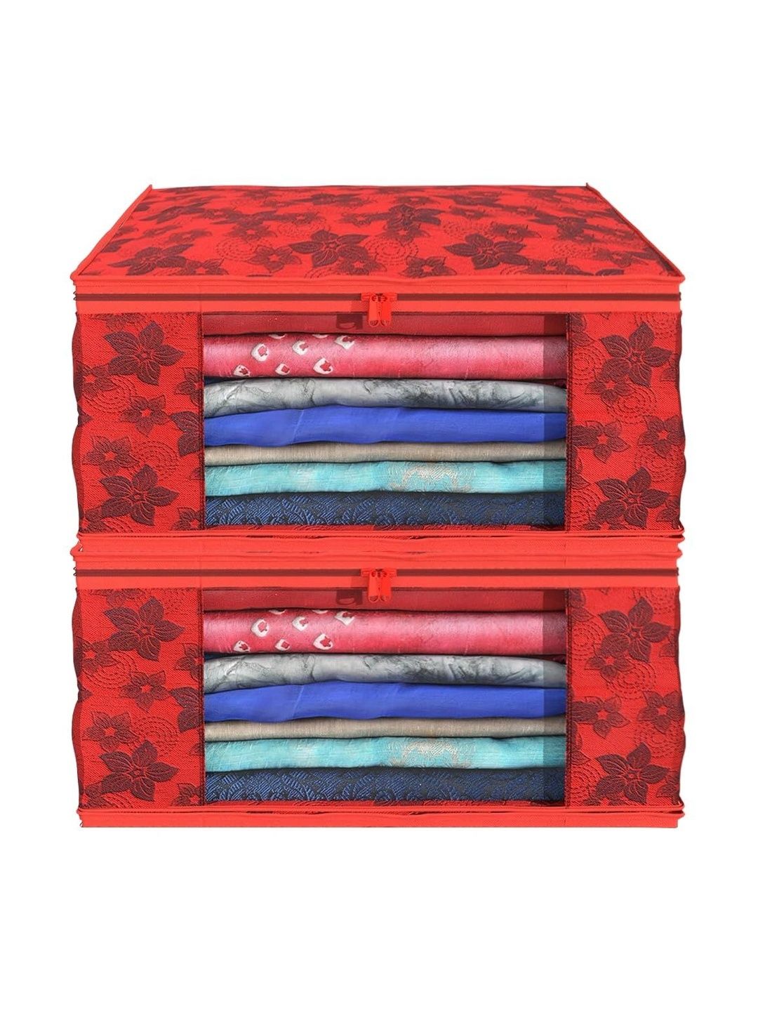 AARON INC Red Set of 2 Reusable Sweater Bag Organisers