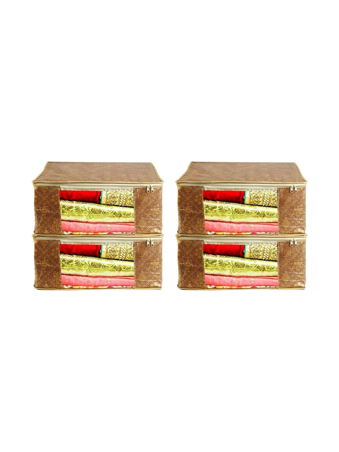 AARON INC Brown Set of 4 Reusable Suit Organiser Organisers