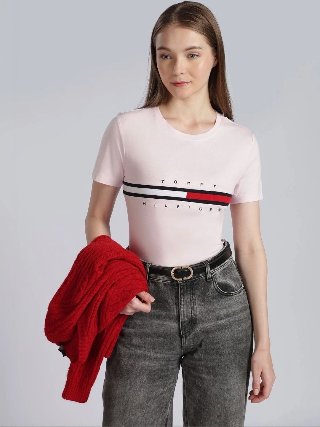 Tommy Hilfiger Women Brand Logo Printed T-shirt