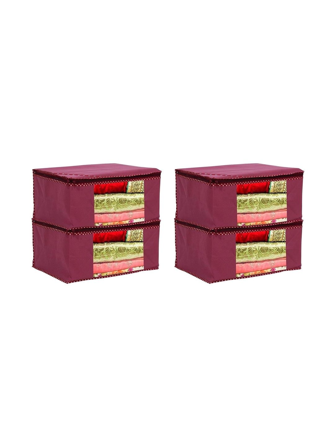 AARON INC Maroon Set of 4 Reusable Sweater Bag Organisers
