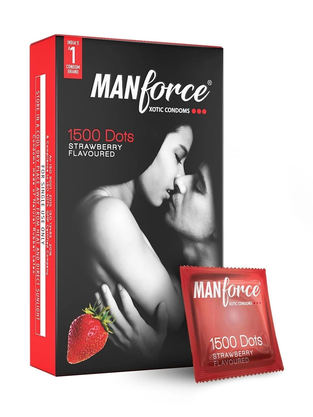 Manforce Xotic Strawberry Flavoured Condoms - 10Pcs