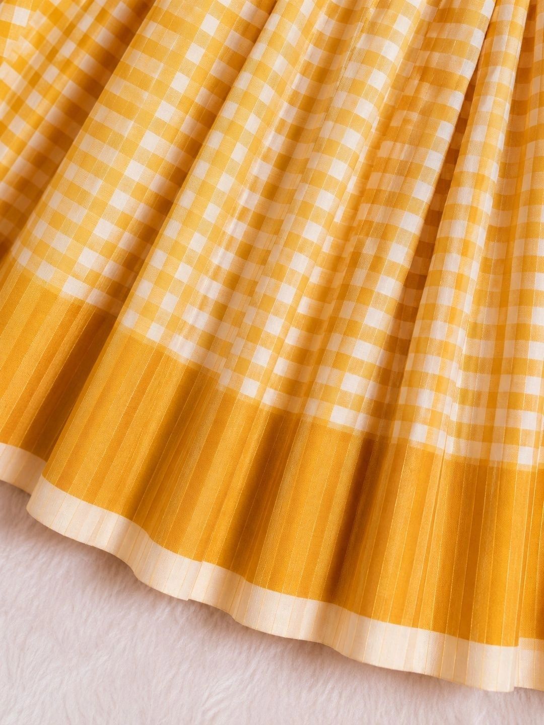 Girls Checked Round Neck A-Line Ethnic Dresses 2