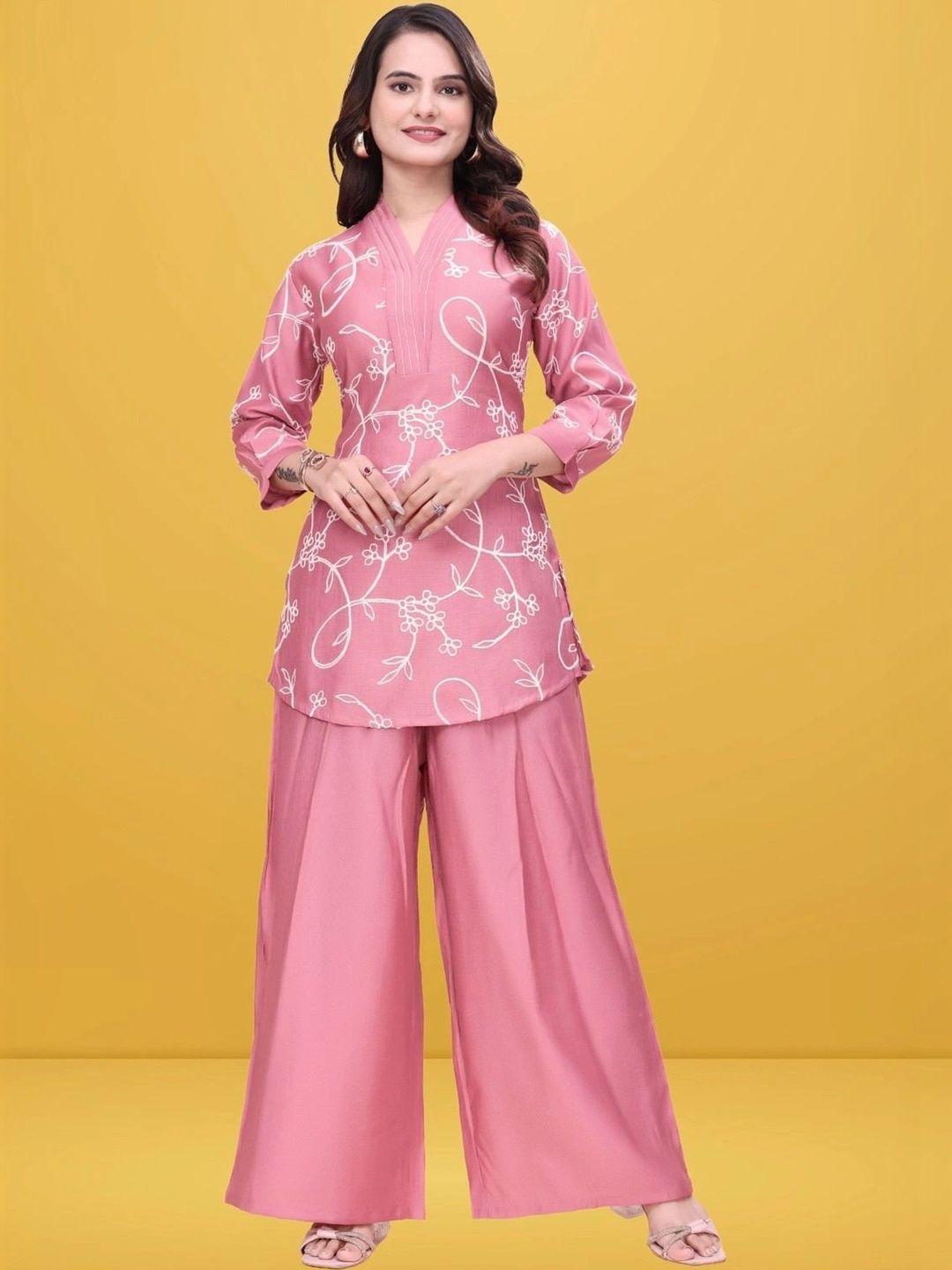Printed Tunic with Palazzos