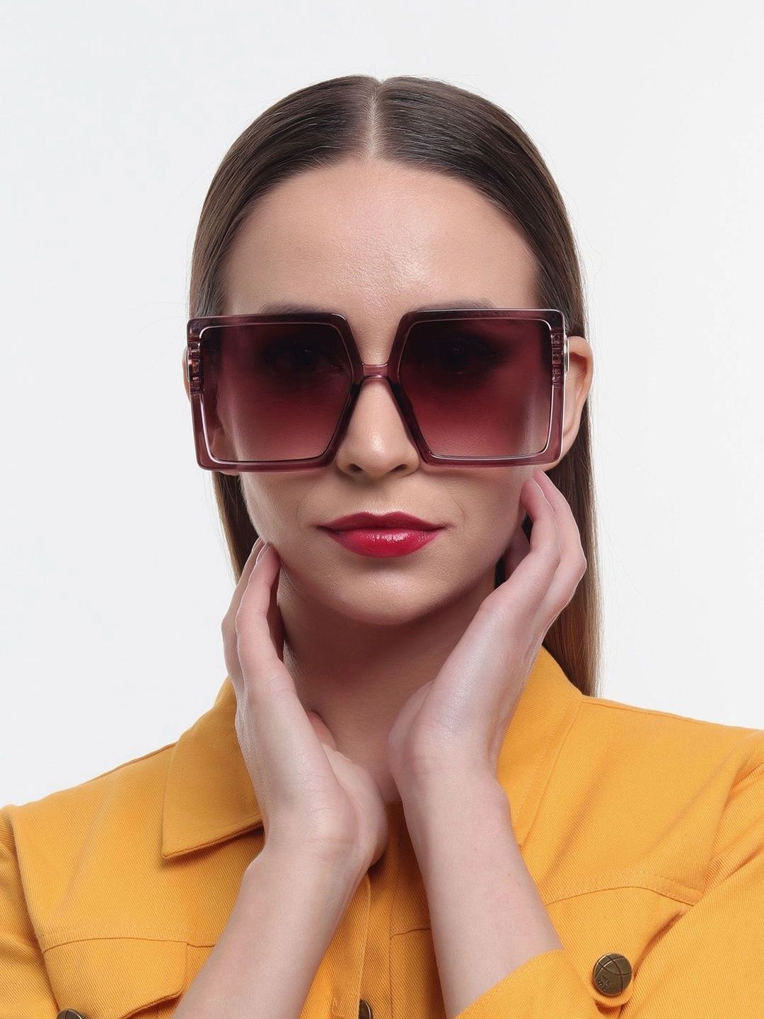 PELLE LUXUR Women Oversized Sunglasses with UV Protected Lens PL25GS82-Dark