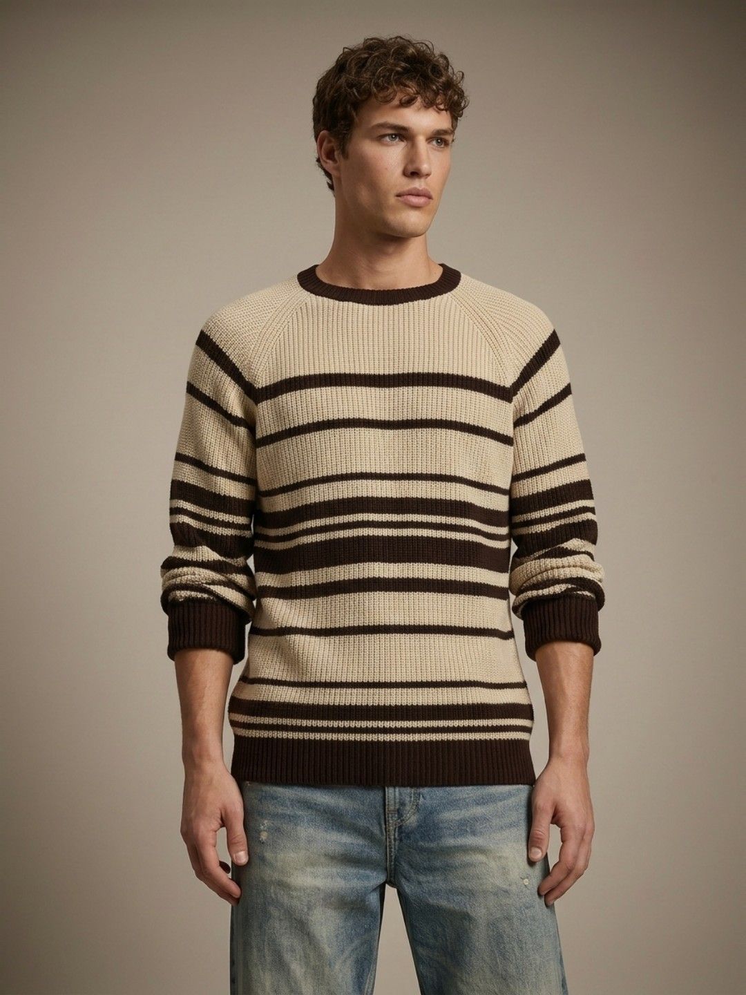 glitchez Striped Ribbed Pullover