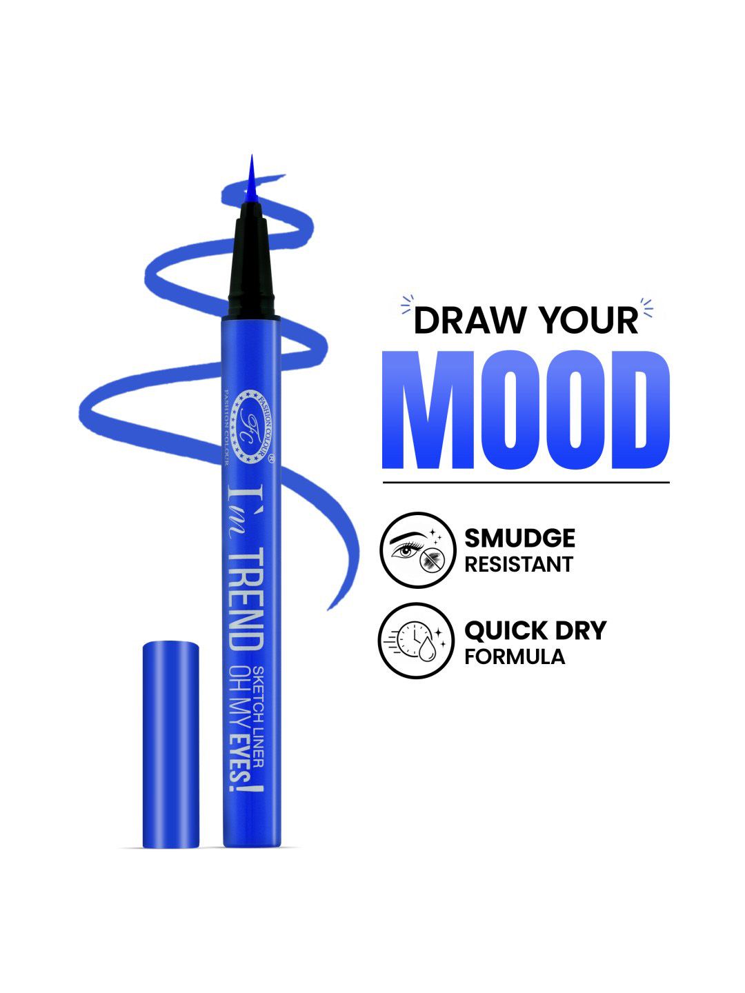 Fashion Colour I'm Trend Quick Dry & Long Lasting Sketch Eyeliner- 0.7ml - Azure Blue 03