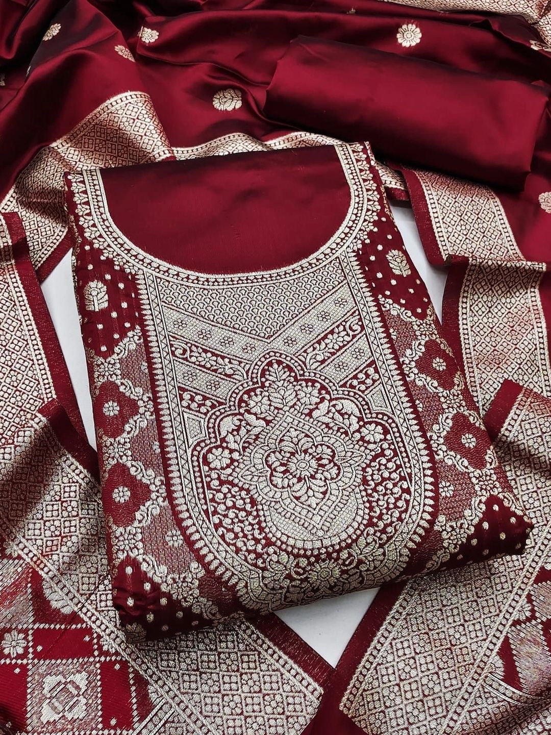 Dhaaga Ghar Art Silk Unstitched Dress Material