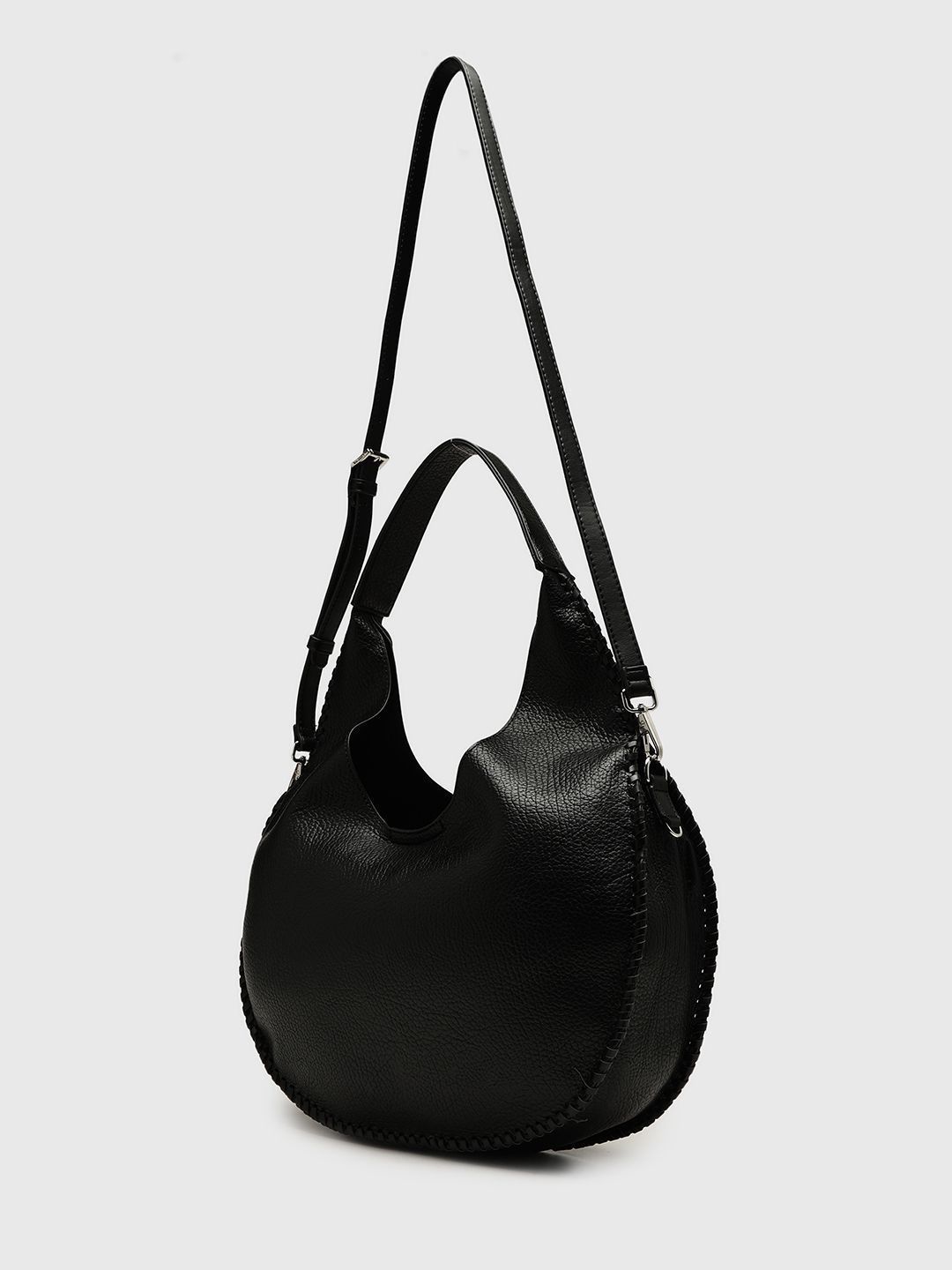 CARPISA ITALIA Textured PU Oversized Half Moon Sling Bag