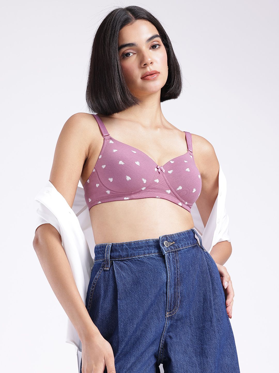 Buy DressBerry Geometric Bra Medium Coverage Underwired Lightly Padded DB_SS26_W_BRA_FMA 34_A -  - Apparel for Women