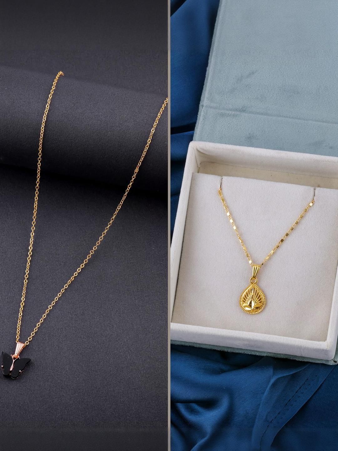 DressBerry Set Of 2 Gold-Plated Minimal Chains