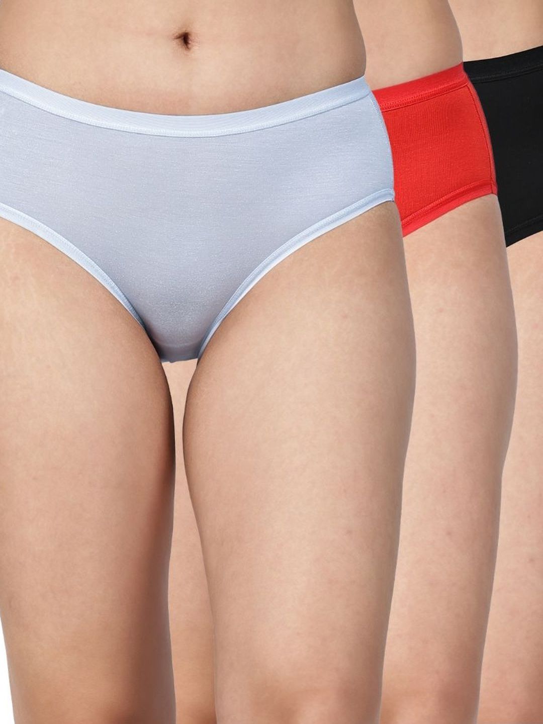 DressBerry Women Pack of 3 Micro-Modal Seamless Hipster Briefs