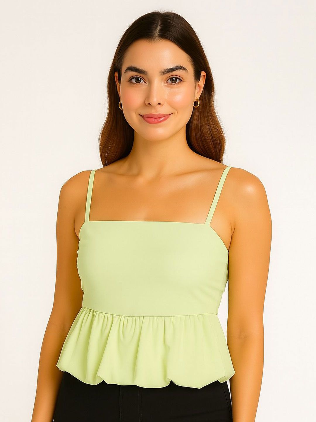 DressBerry Women Cotton Peplum Crop Top
