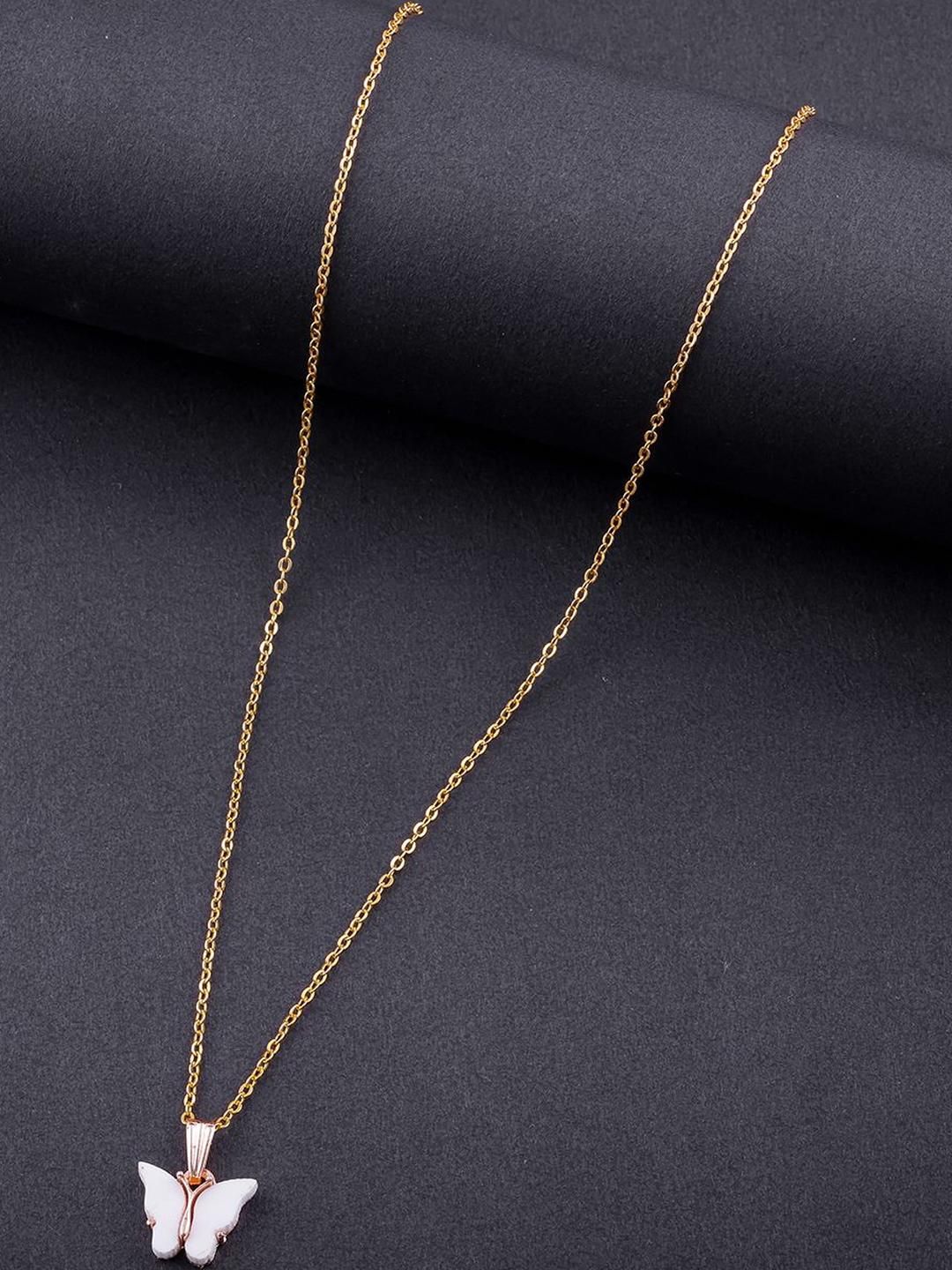DressBerry Gold-Plated Animal Shaped Pendant With Chain
