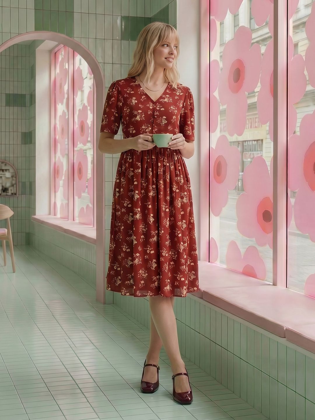 DressBerry Floral Printed Casual Dress