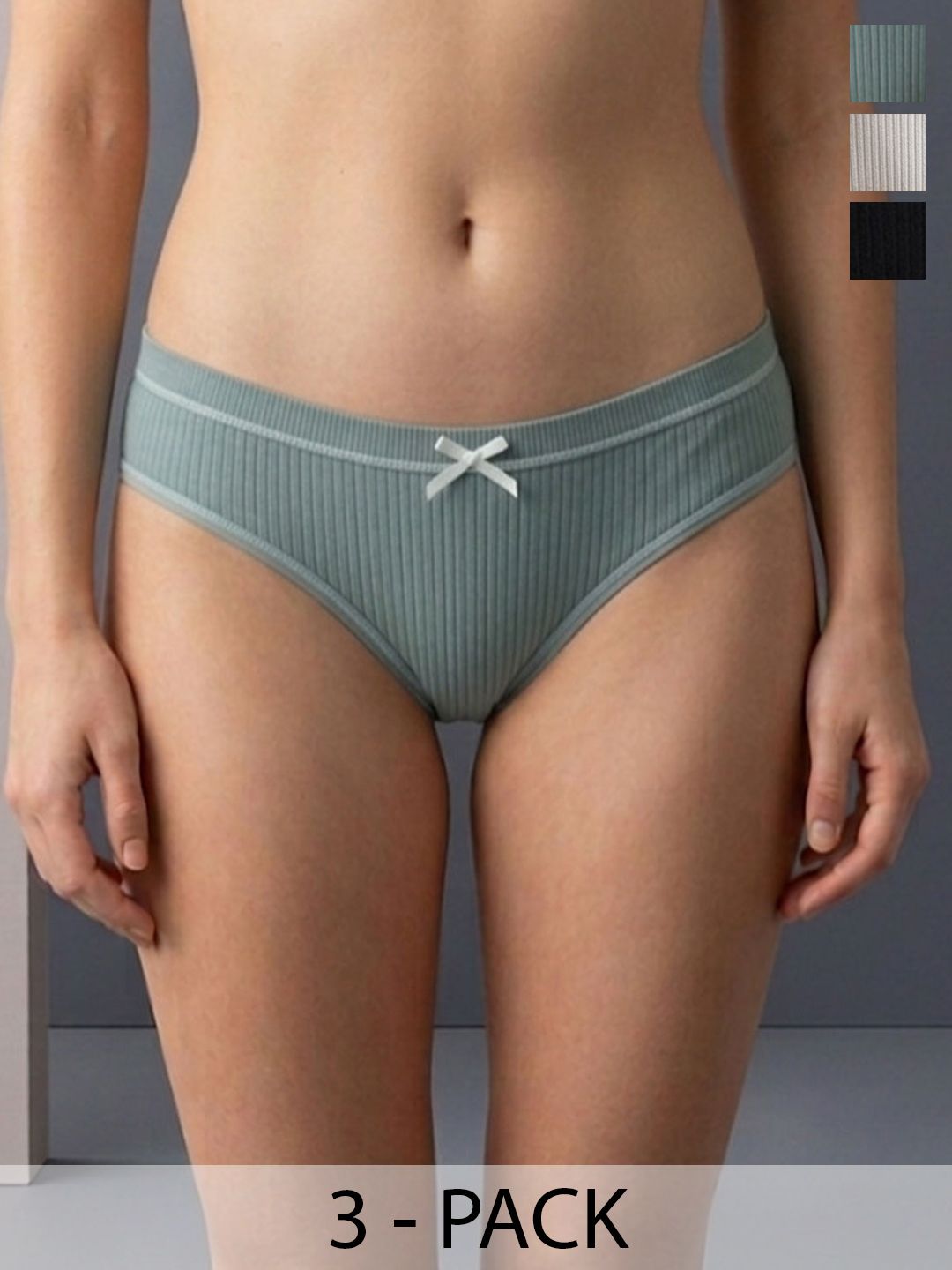 DressBerry Women Pack of 3 Self Design Hipster Briefs
