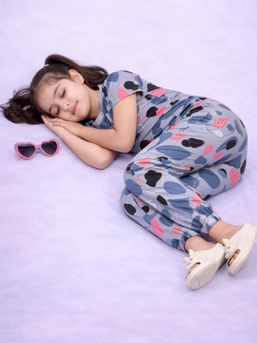 Girls Printed Short Sleeves Nightdress 3