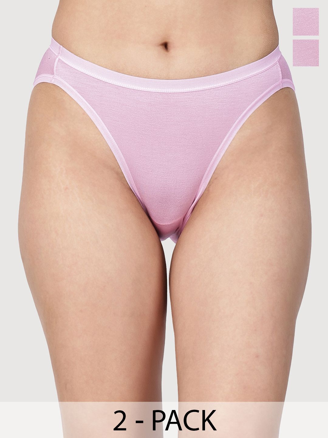 DressBerry Women Pack of 2 Mid-Rise Seamless Micro-Modal Bikini