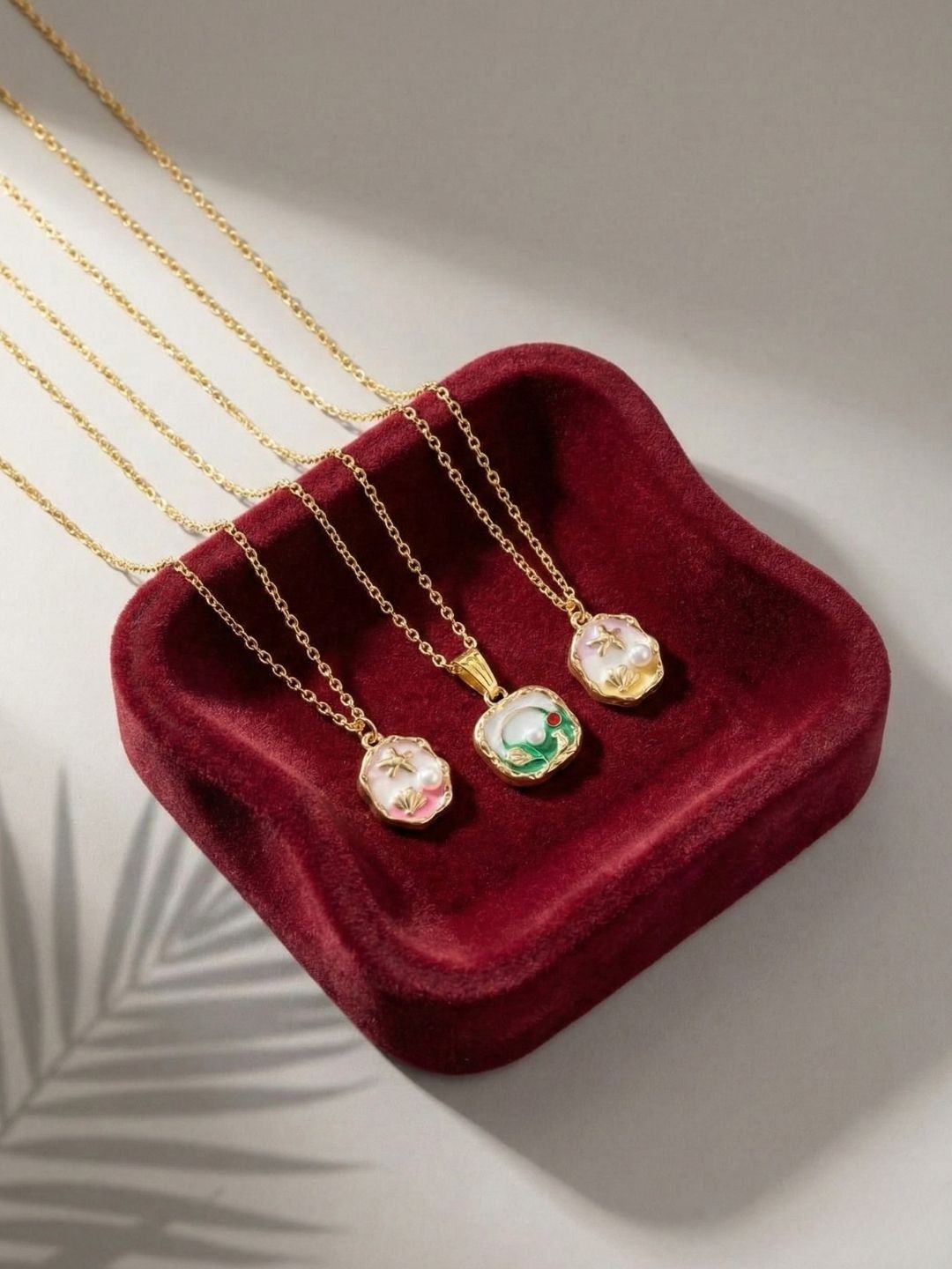 Buy DressBerry Brass Gold Plated Enamelled Necklace -  - Accessories for Women