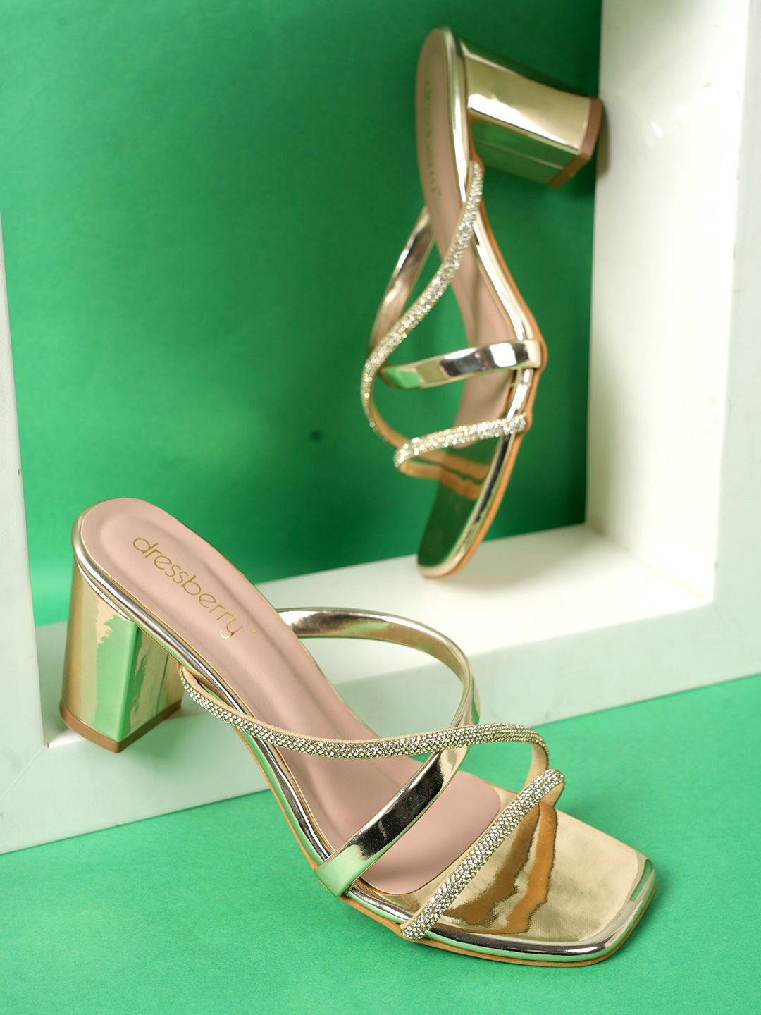 DressBerry Women Embellished Block Heels