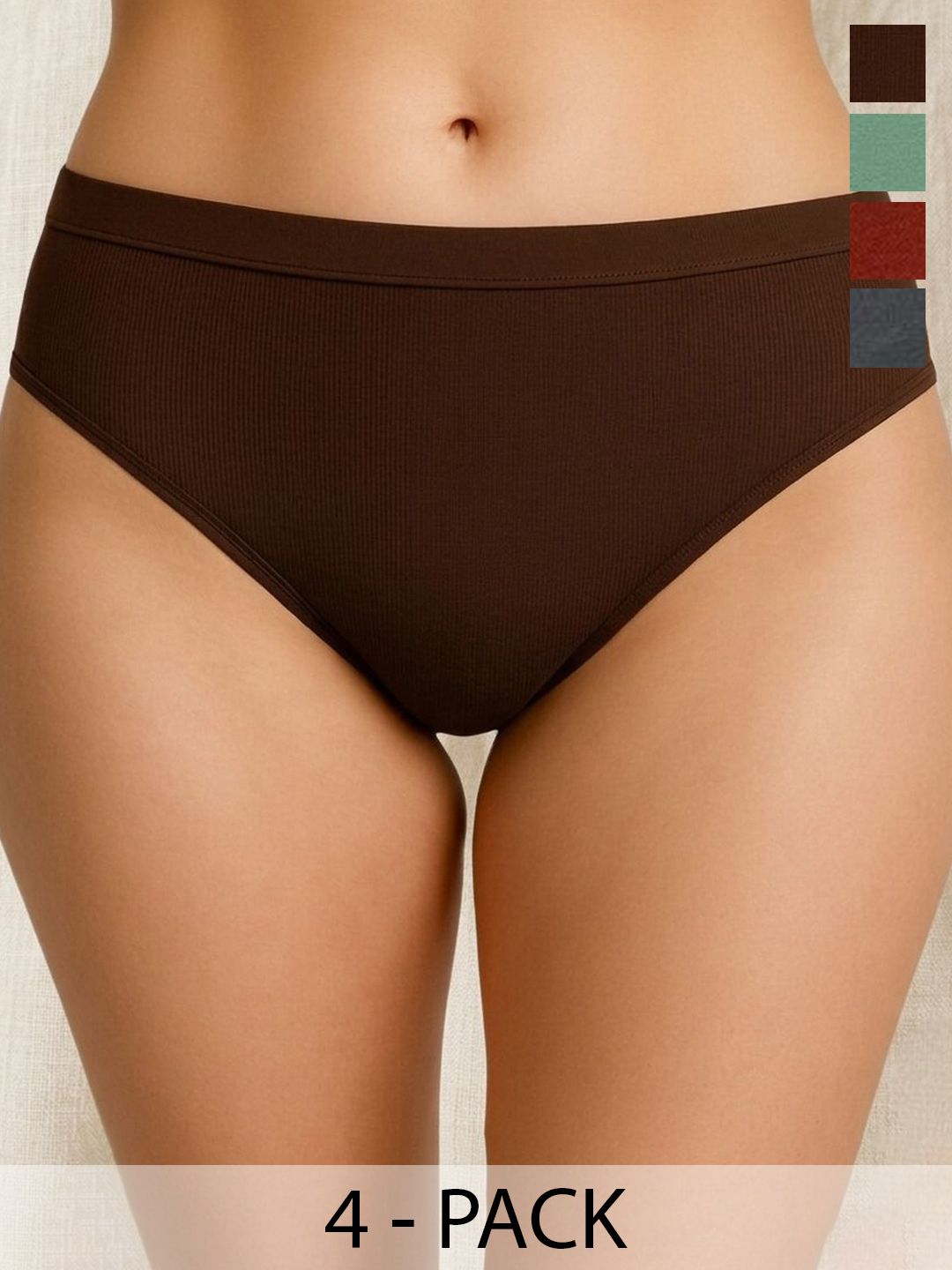 DressBerry Women Pack of 4 Cotton Basic Briefs