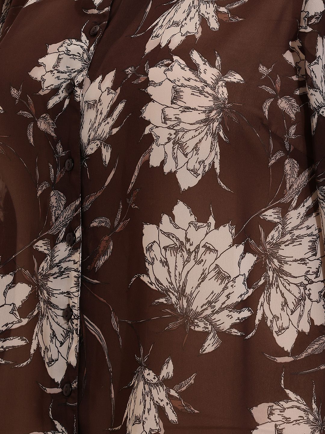 Plus Size Floral Printed Shirt Style Top 2