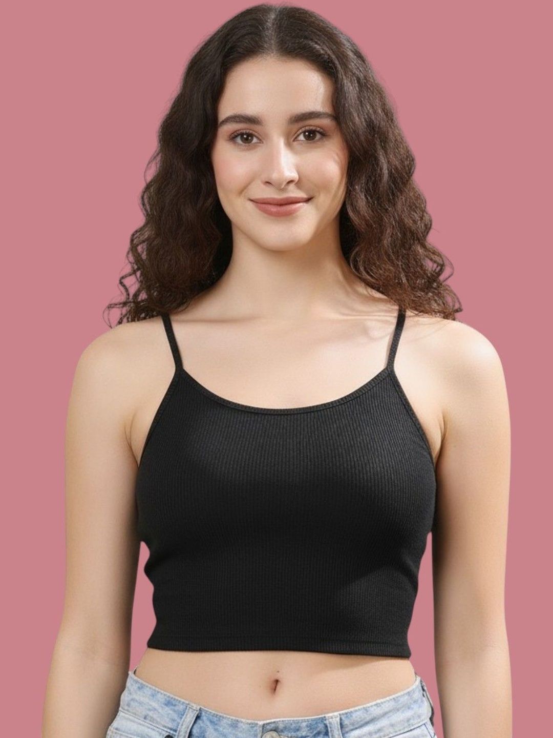 Dressberry Pack Of 2 Women Cotton Ribbed Crop Tank Top
