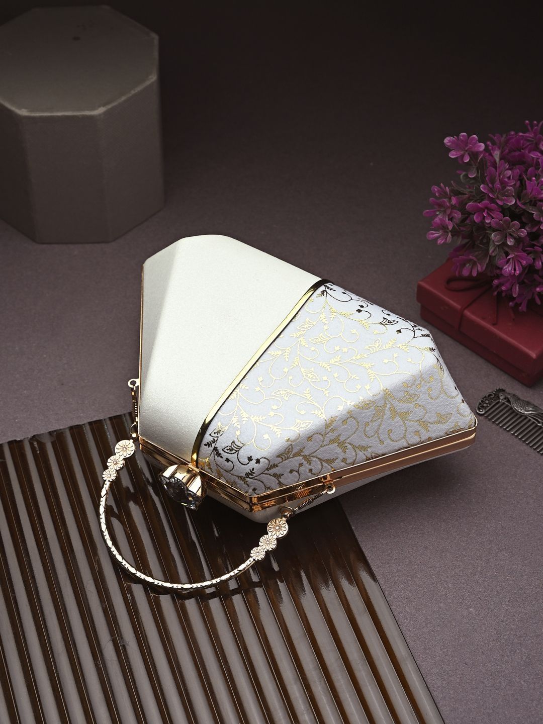 DressBerry Embellished Box Clutch