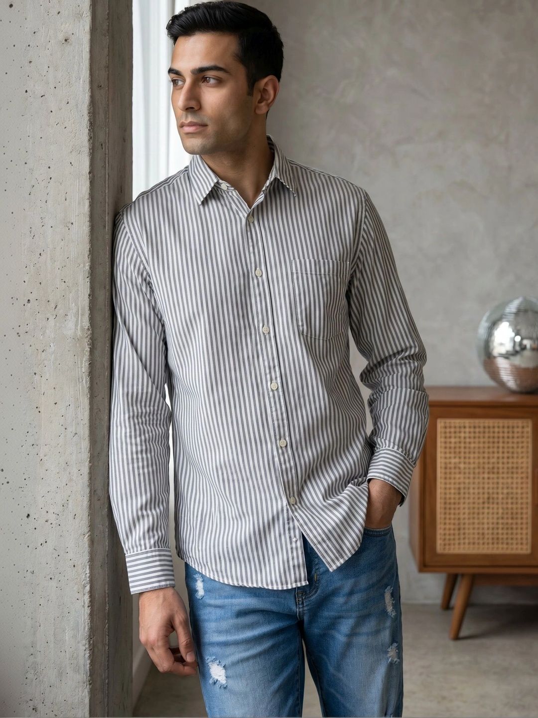 Roadster Men Classic Striped Casual Shirt
