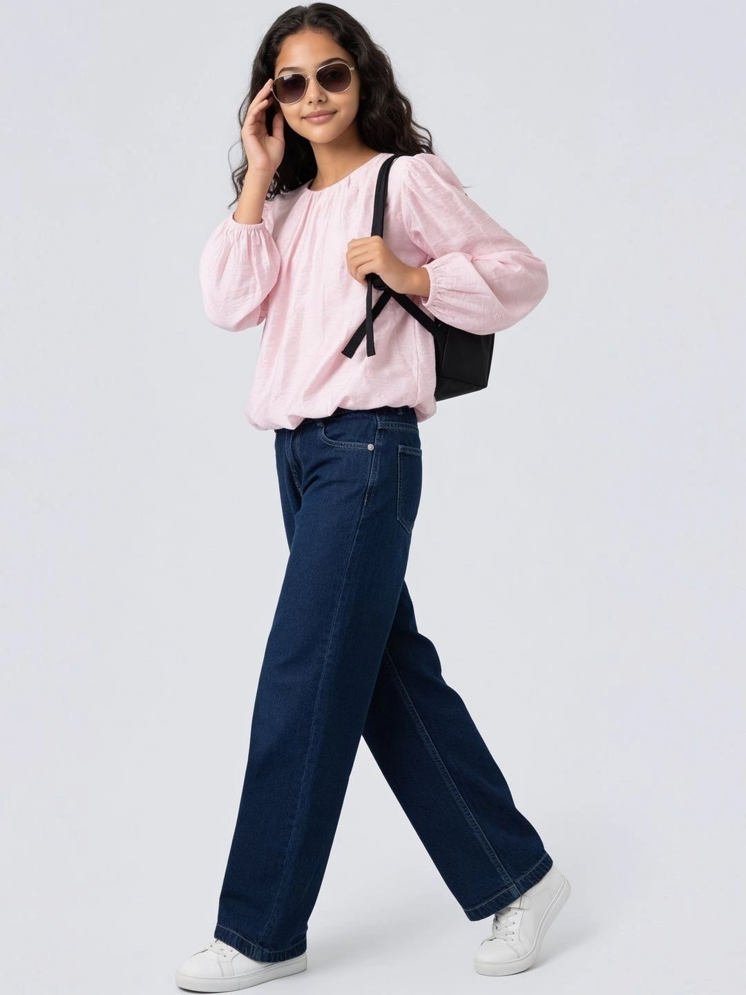 Girls Flared Mid-Rise Jeans 4
