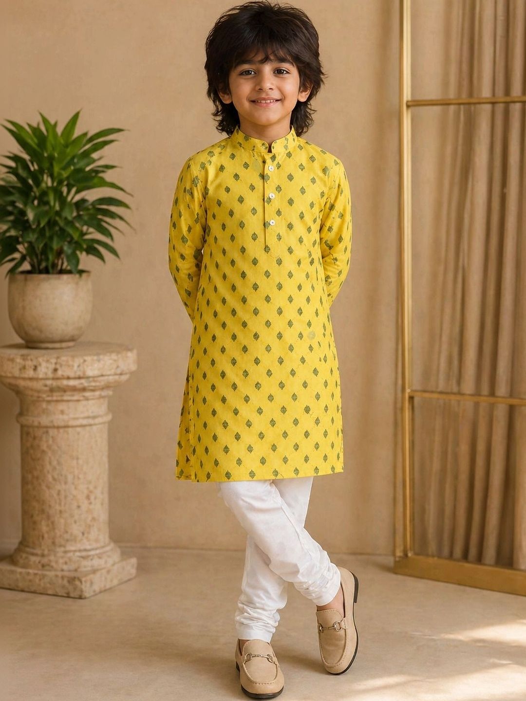 KALINI Boys Printed Regular Kurta with Pyjamas