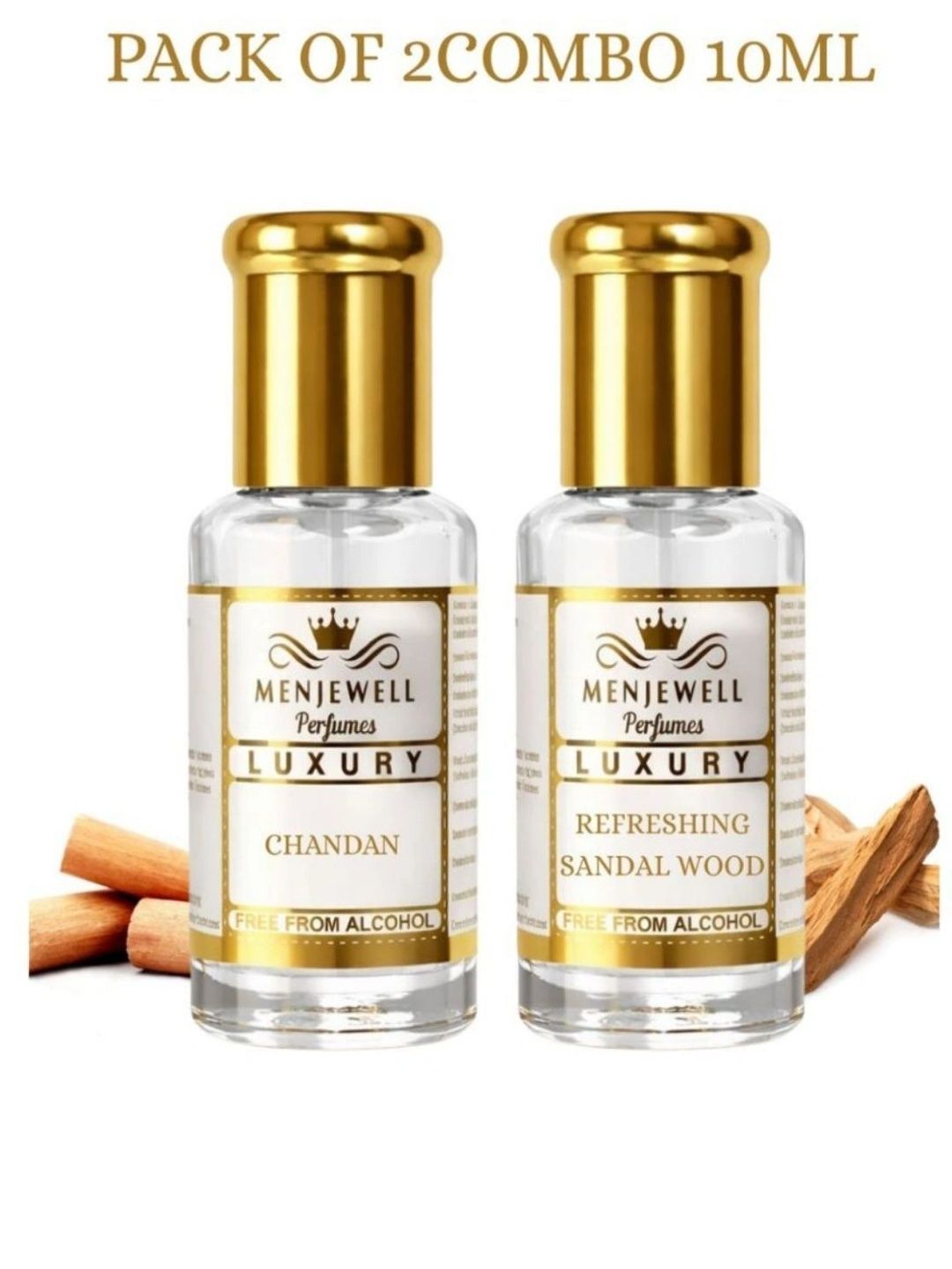 Menjewell Set Of 2 Chandan-E-Khaas & Refreshing Sandalwood Attars 10ml