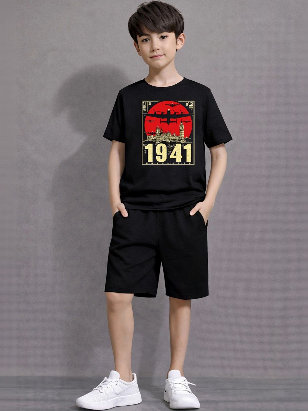 LITWAY Boys Printed Pure Cotton Clothing Set