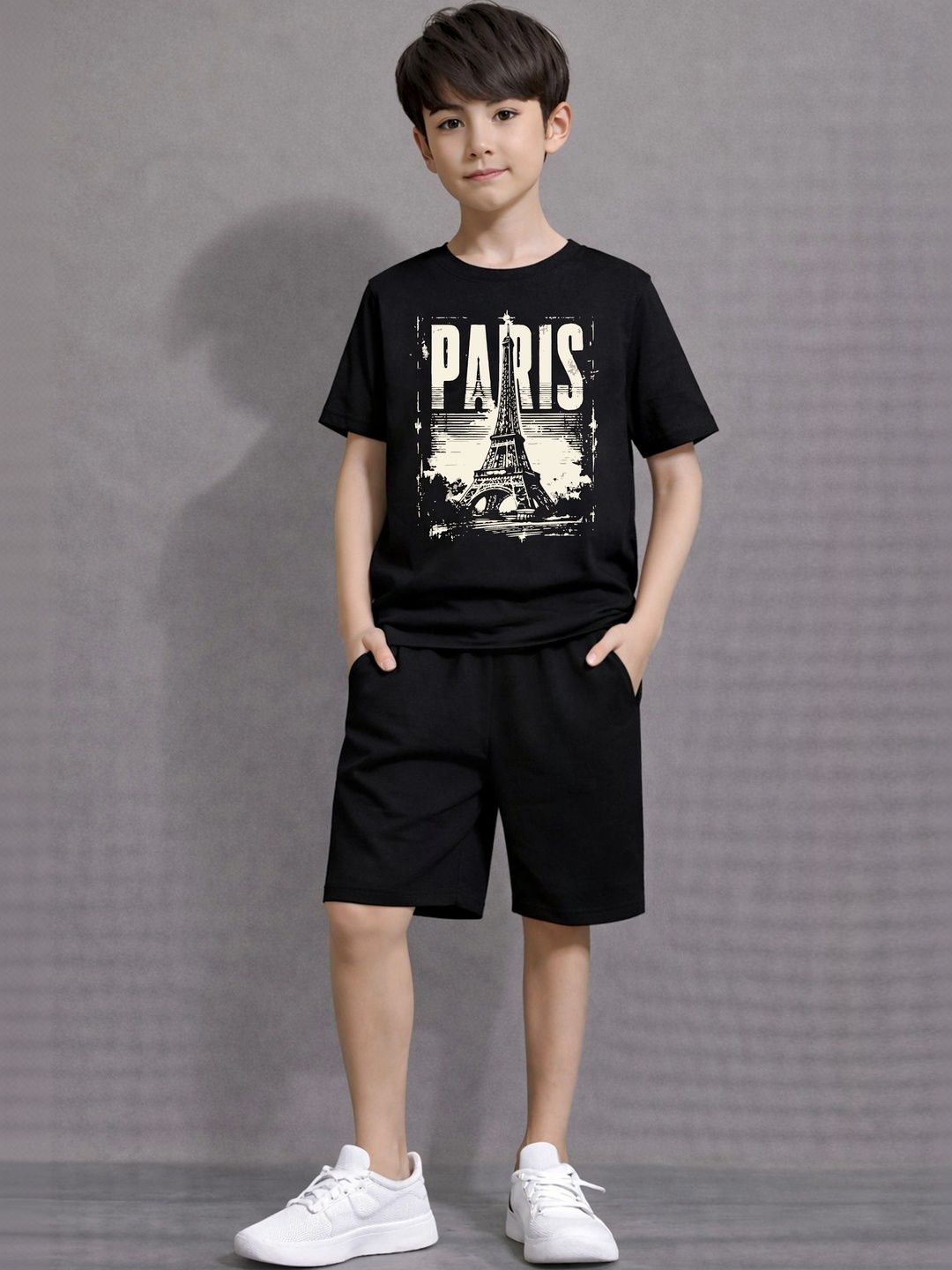 LITWAY Boys Graphic Printed Pure Cotton Clothing Set