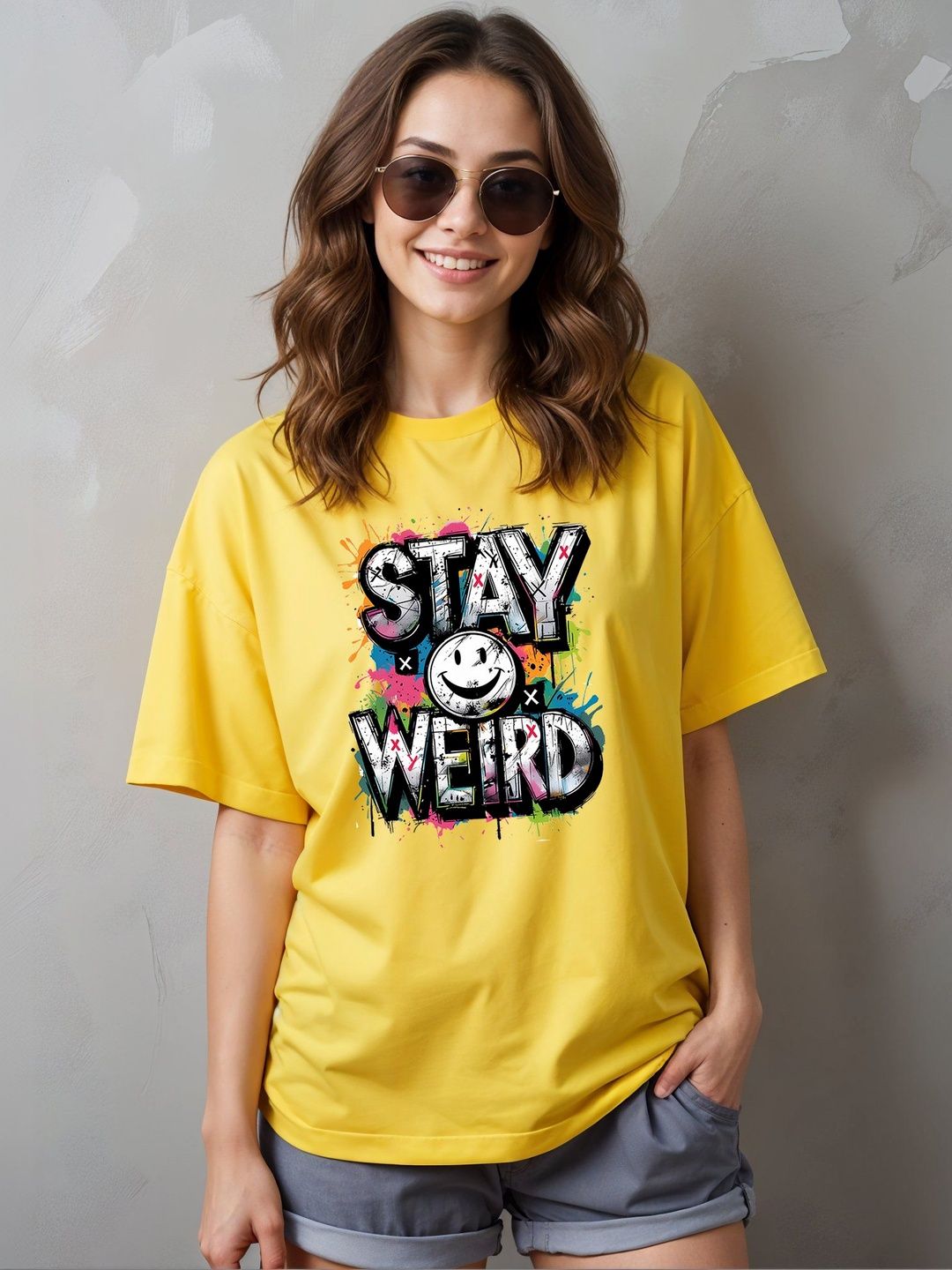 DressBerry Women Typography Printed Drop-Shoulder Sleeves T-shirt