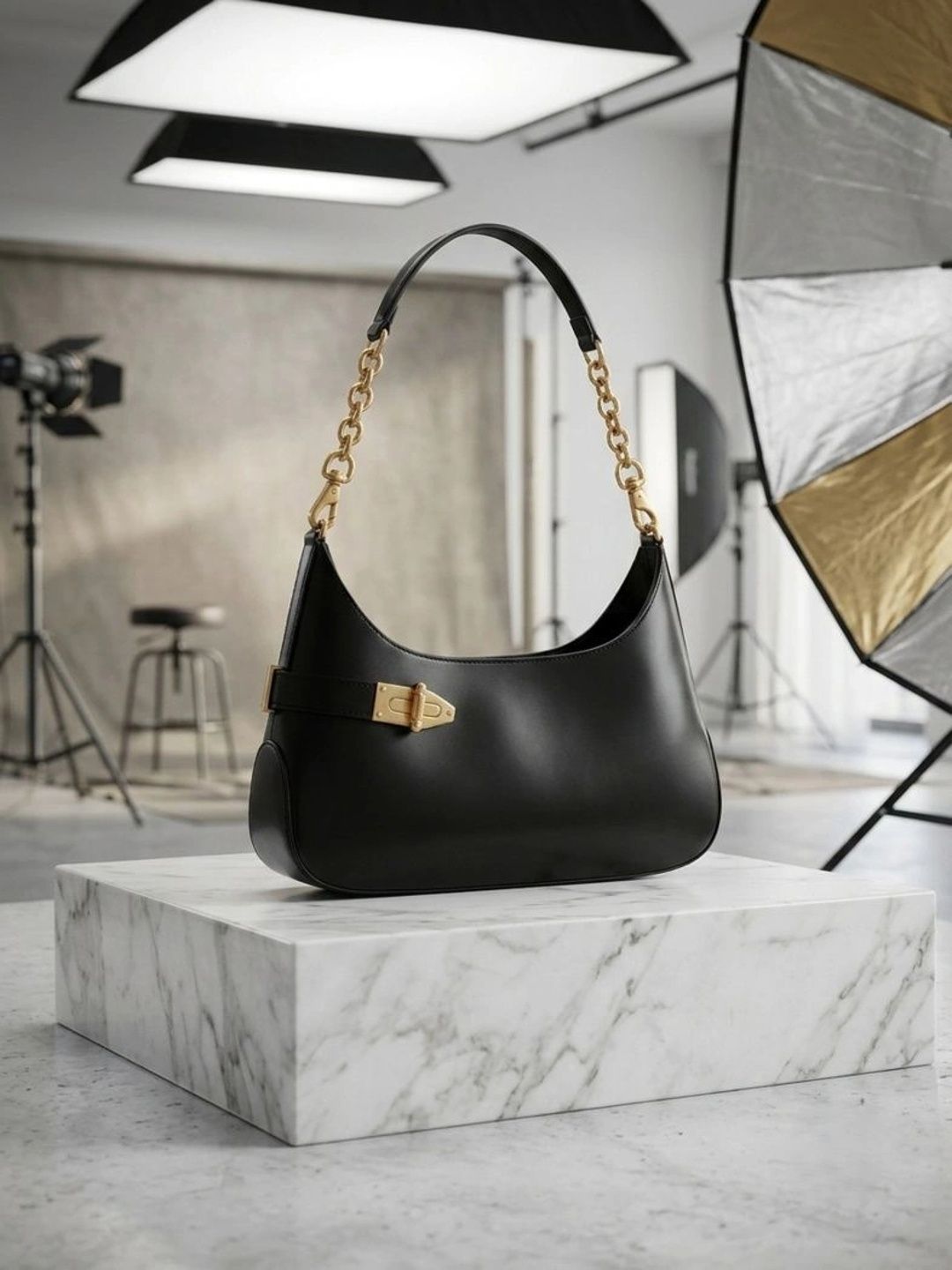 Inaxa PU Half Moon Shoulder Bag