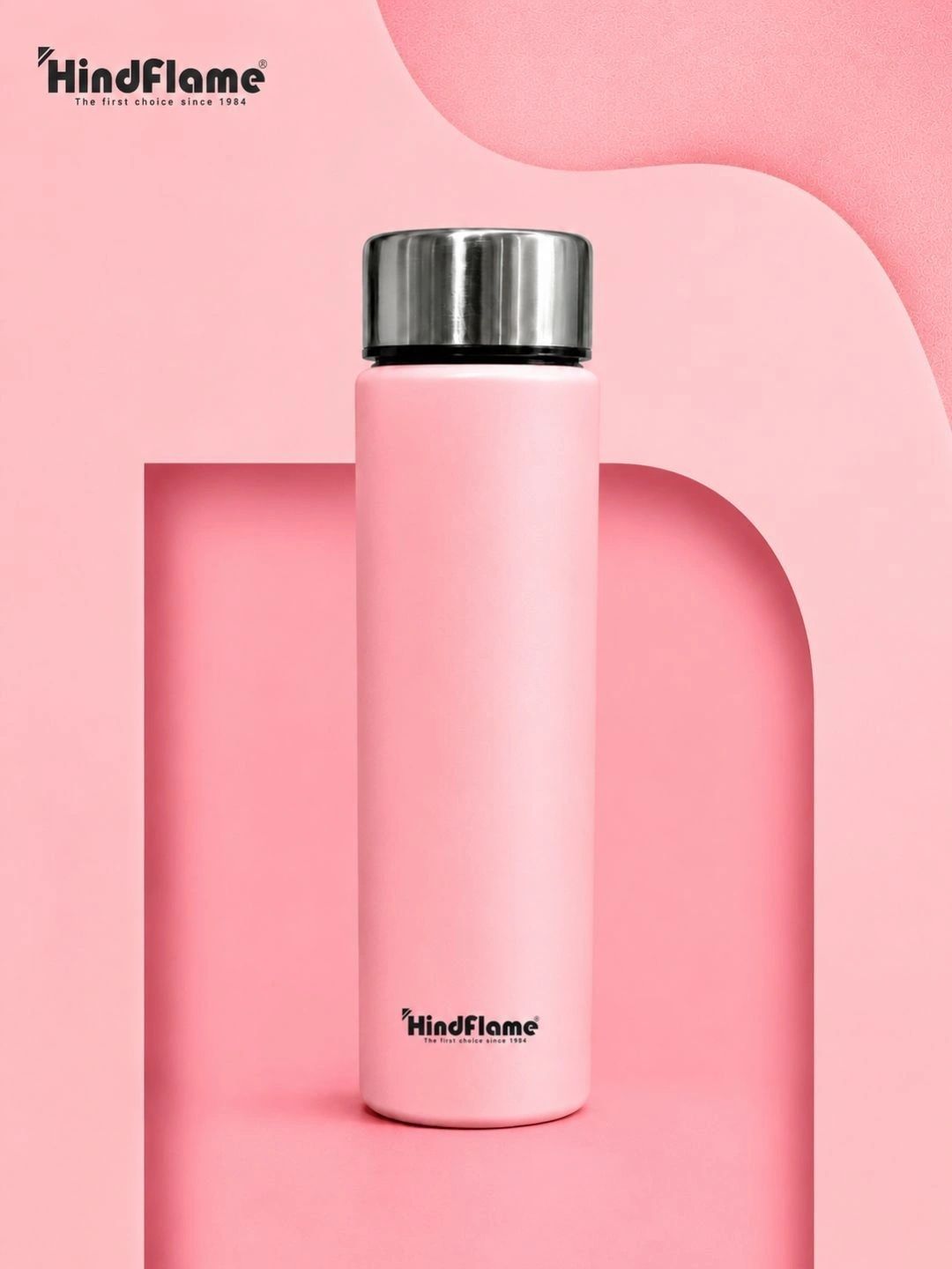 Hindflame Pink Velvet Single Set Stainless Steel, Wall Vacuum Water Bottle, 350ml