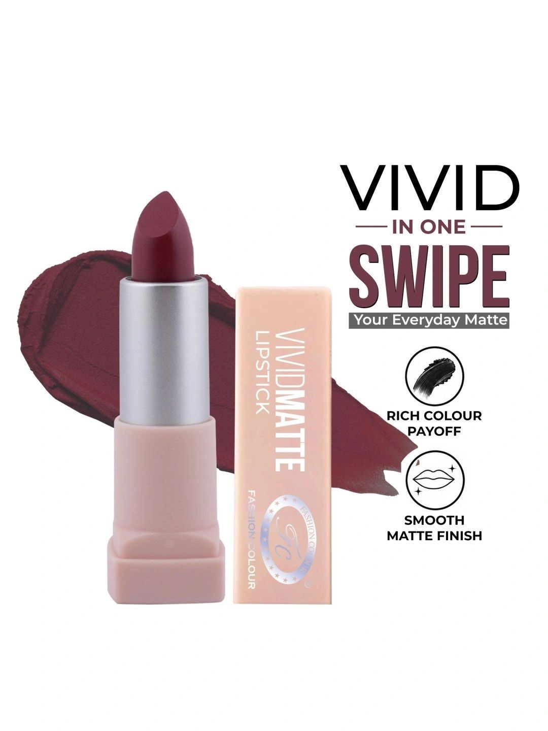 Fashion Colour Women Coffee Brown Vivid Matte Lipstick 3.8 g - Full Cherry 14
