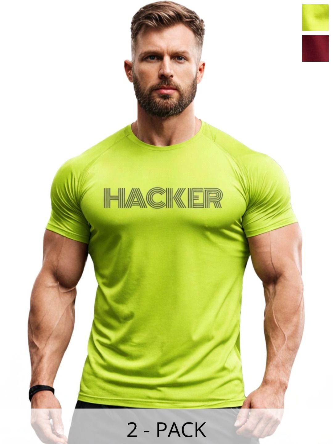 3Colors Men Typography 2 Printed Moisture Wicking T-shirt