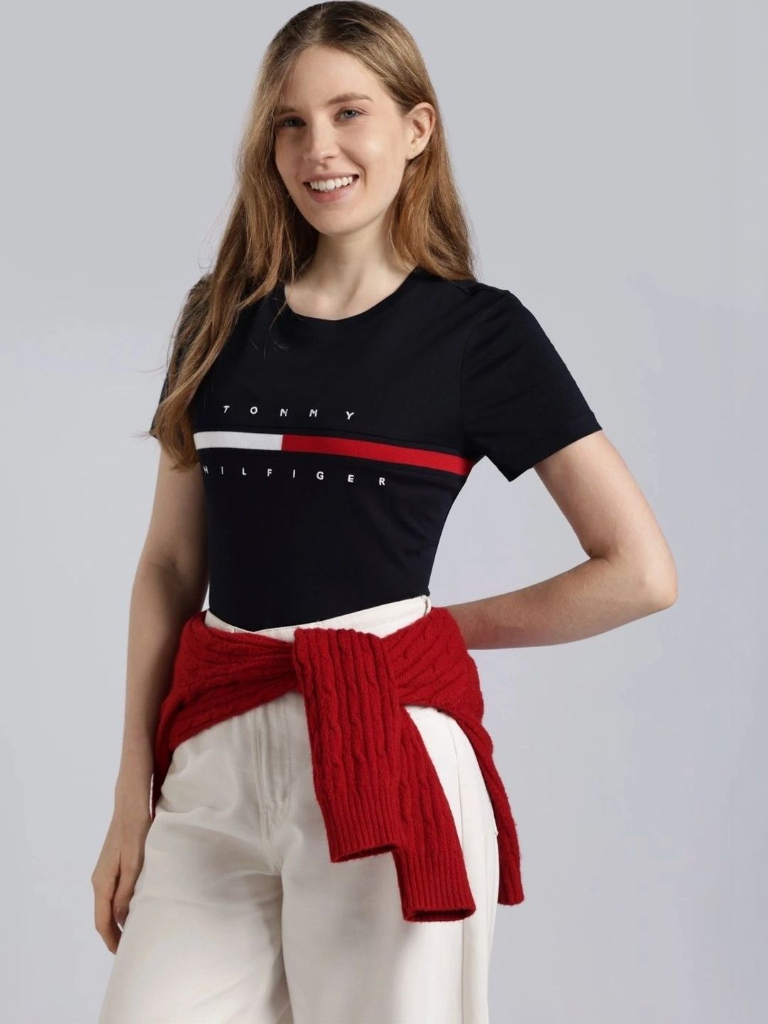 Tommy Hilfiger Women Brand Logo Printed T-shirt
