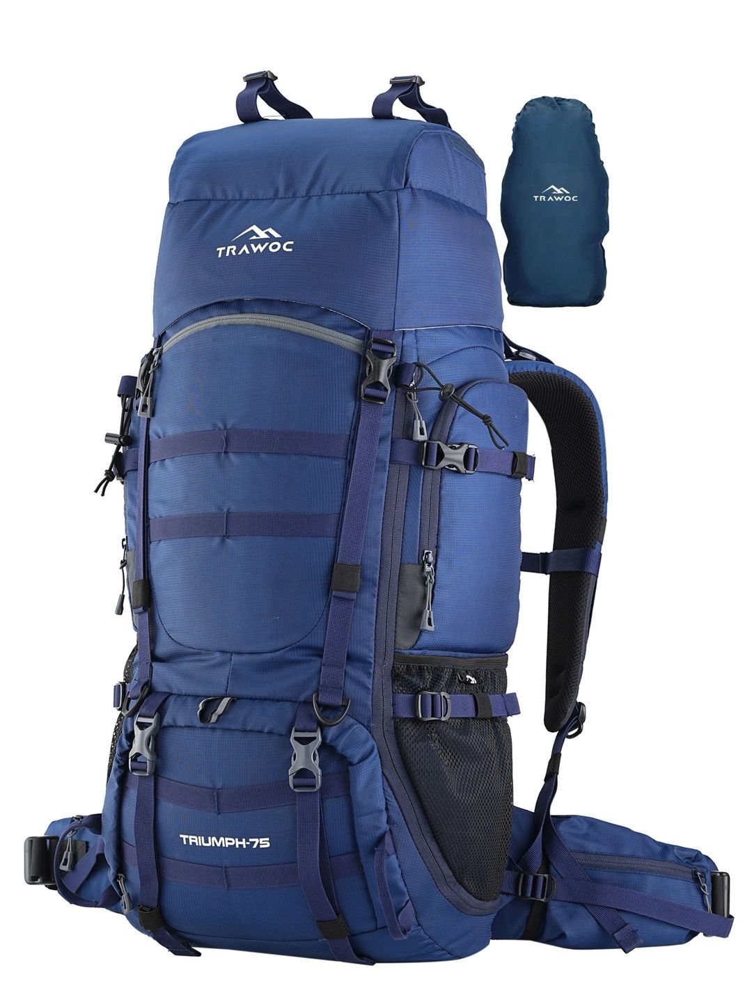 TRAWOC TRIUMPH X Solid 75L Rucksack With Laptop Compartment Rain Cover