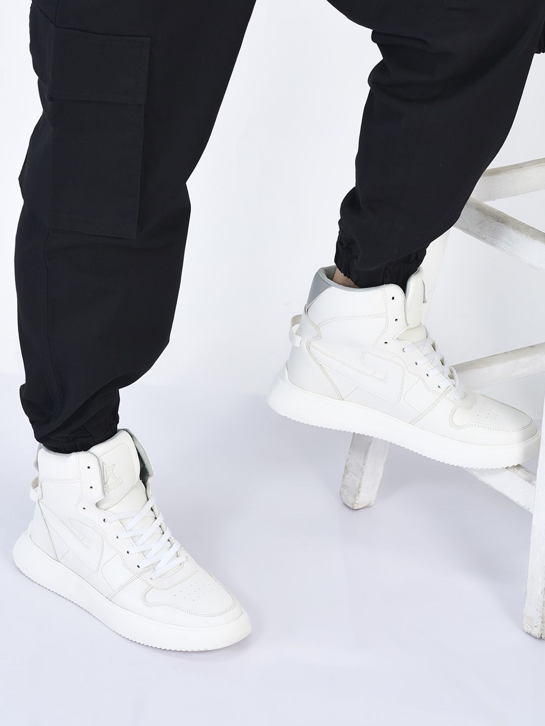 FAUSTO Men High Top Chunky Classic Lace Up Sneakers|High Ankle Sneakers