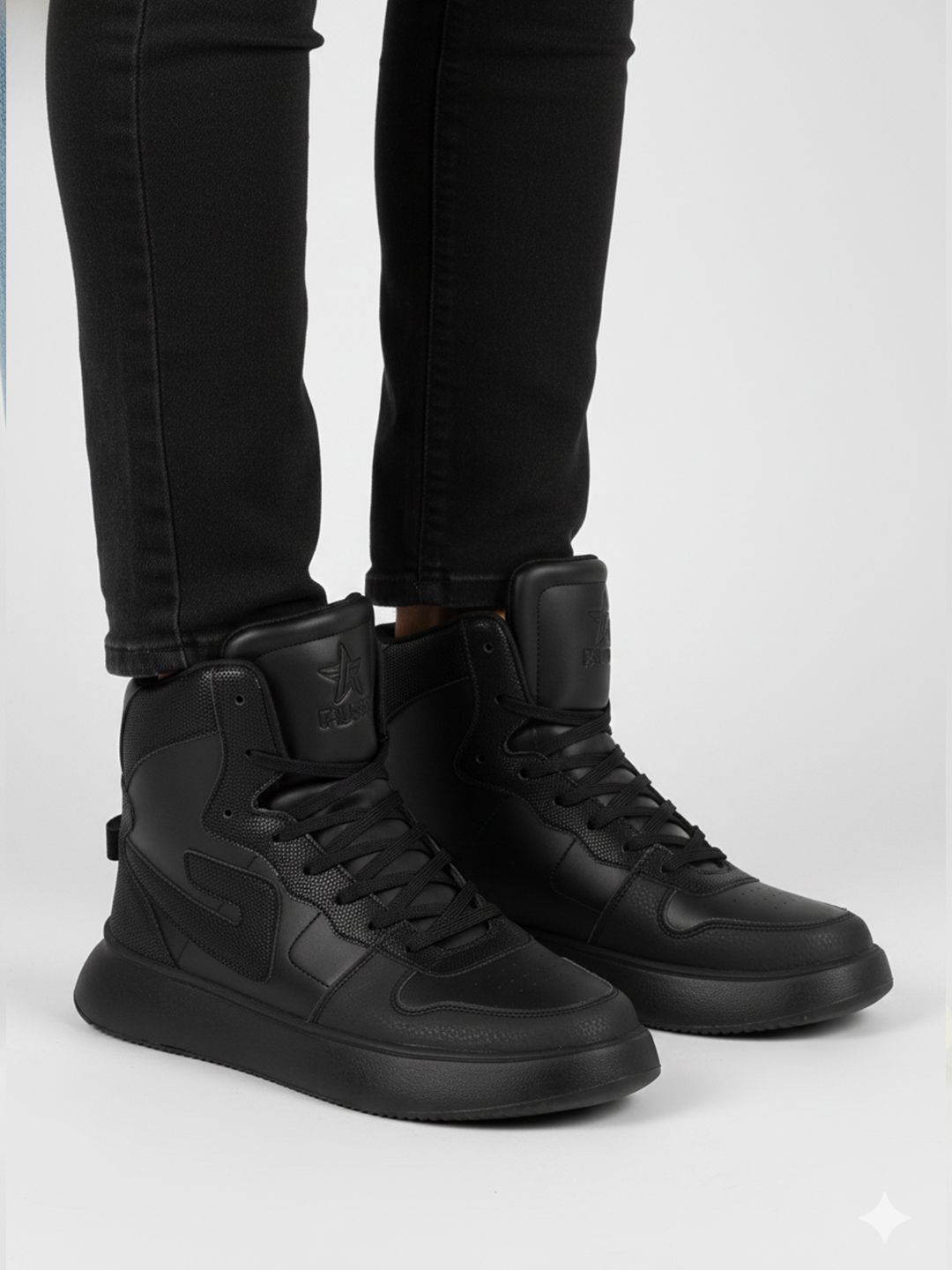 FAUSTO Men High Top Chunky Classic Lace Up Sneakers|High Ankle Sneakers