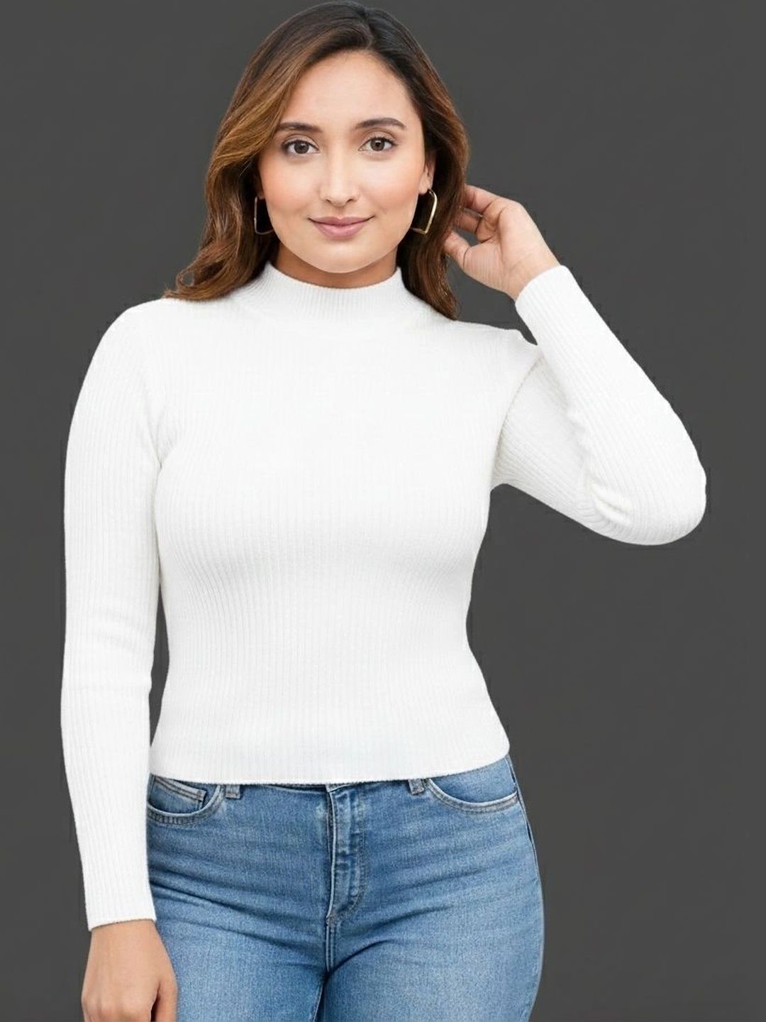 FEVERFEW Women Ribbed Woollen Pullover