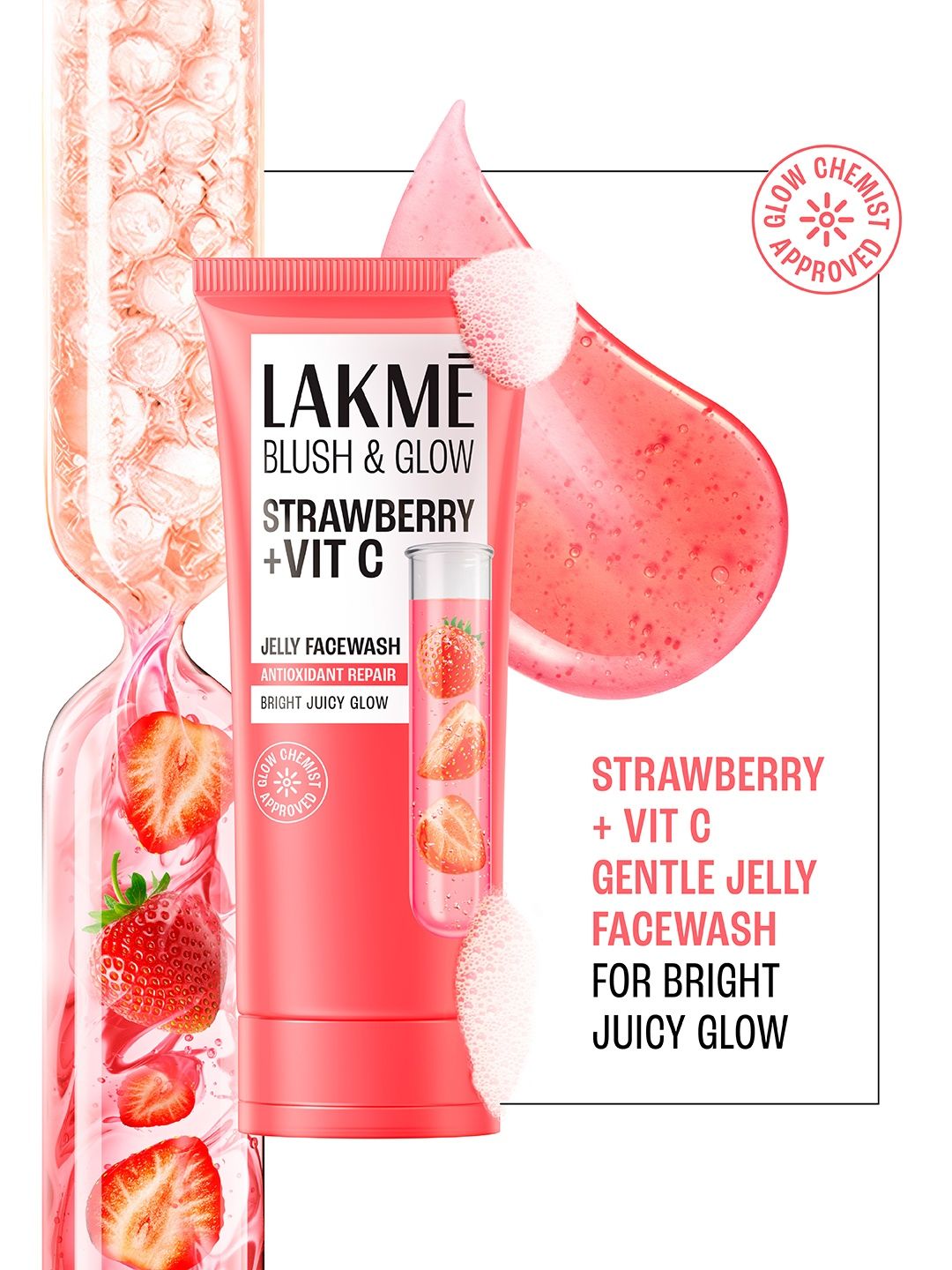 Lakme Blush & Glow Strawberry Freshness Gel Face Wash - 50 g
