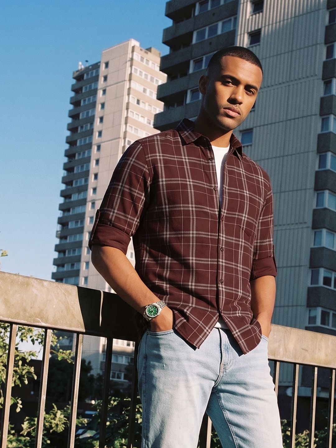 The Roadster Life Co. Checked Pure Cotton Casual Shirt
