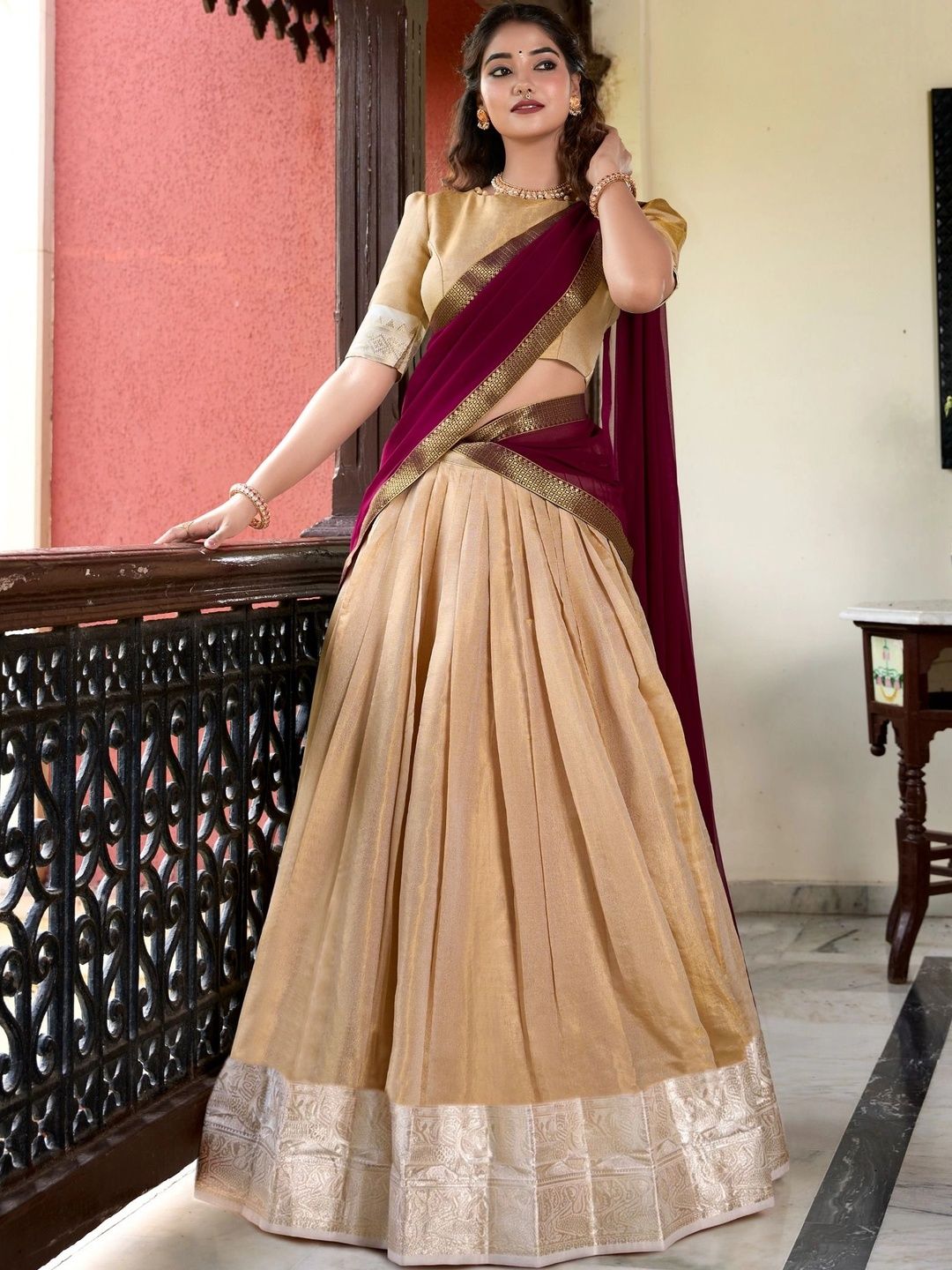 Ready to Wear Lehenga & Unstitched Blouse With Dupatta 2