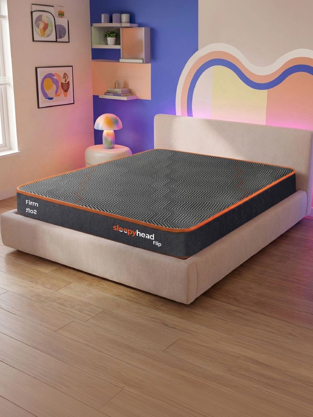 Sleepyhead Flip Dual Sided Foam 4" King Mattress Firm & Soft Sides (72x60 Inch)