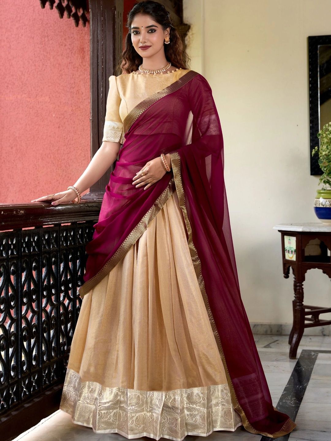 Ready to Wear Lehenga & Unstitched Blouse With Dupatta